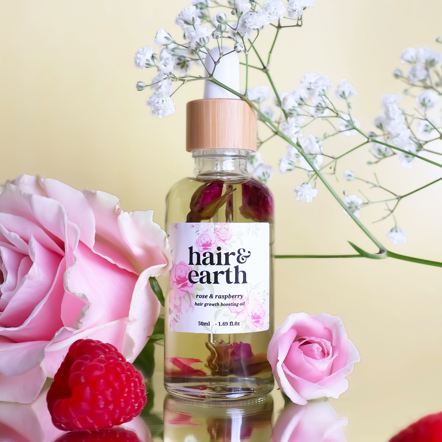Hair & Earth Rose & Raspberry Hair Growth Oil 50ml