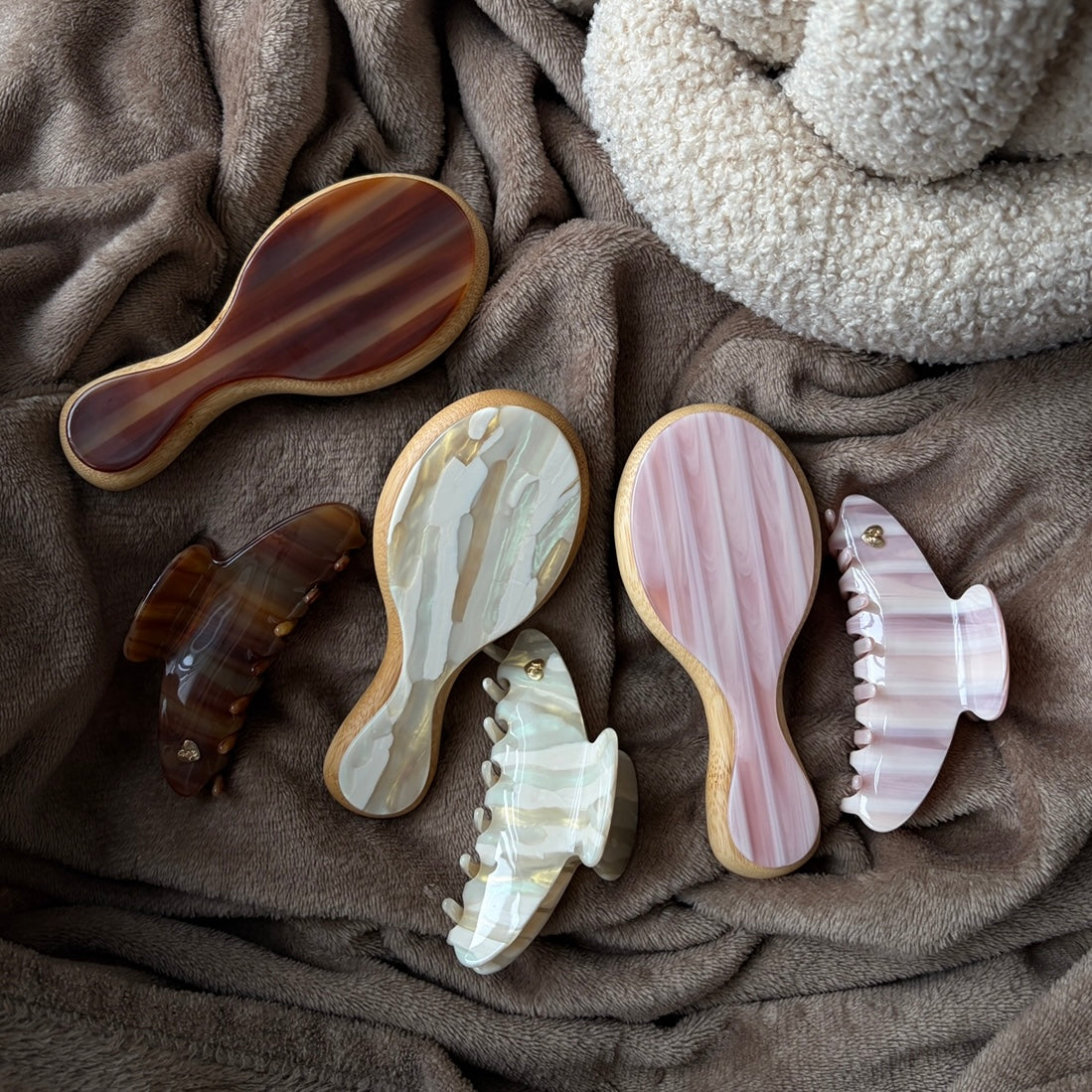 Mini Hairbrush - Cocoa Swirl