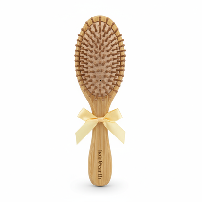 Hair & Earth bamboo hairbrush (yellow bow)