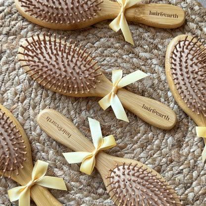 Hair & Earth bamboo hairbrush (yellow bow)