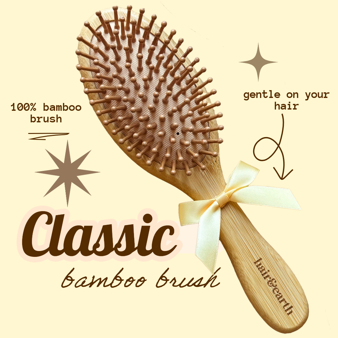 Hair & Earth bamboo hairbrush (yellow bow)