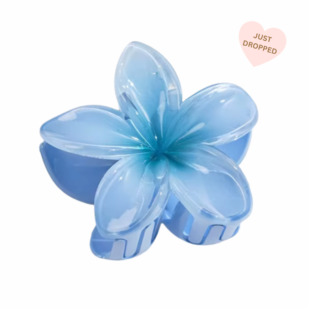Dusty Blue Bloom Claw Clip